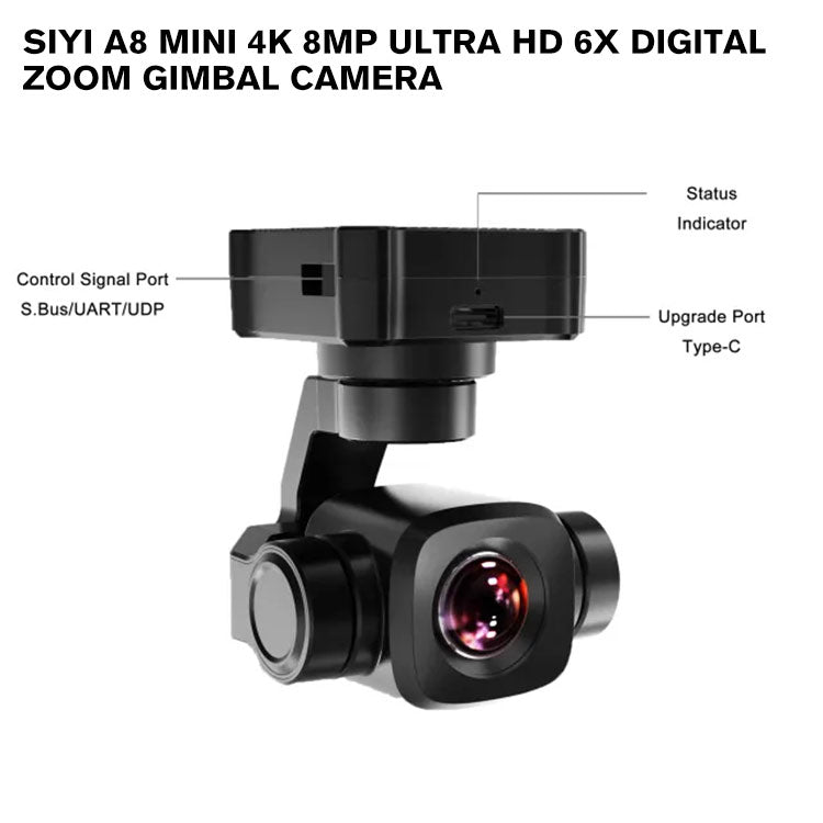 SIYI A8 mini 4K 8MP Ultra HD 6X Digital Zoom Gimbal Camera