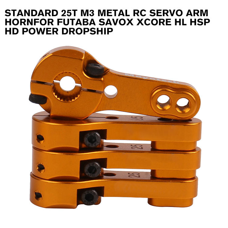 5 Pièces Klaxons Servo 25T Aluminium Doré - Bras Direction RC Voiture Camion Avion Futaba Savox