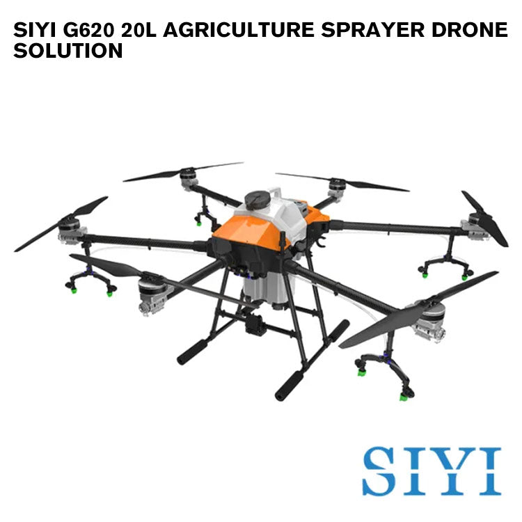 SIYI G620 20L Agriculture Sprayer Drone Solution with Water Tank 6 Axis Foldable Frame Kit 1080P Smart Controller Waterproof FPV Camera Professional Flight Controller Fast Release Smart Battery Fast Charger