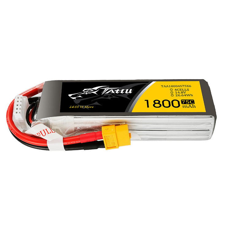 Tattu 1800mAh 75C 4S1P Lipo Battery Pack With XT60 Plug