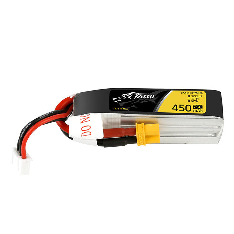 Tattu 450mAh 11.1V 75C 3S1P Lipo Battery Pack With XT30 Plug - Long Size For H Frame