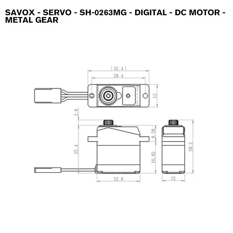 Savox - Servo - SH-0263MG - Digital - DC Motor - Metal Gear