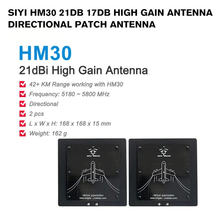 SIYI HM30 21dB 17dB High Gain Antenna Directional Patch Antenna