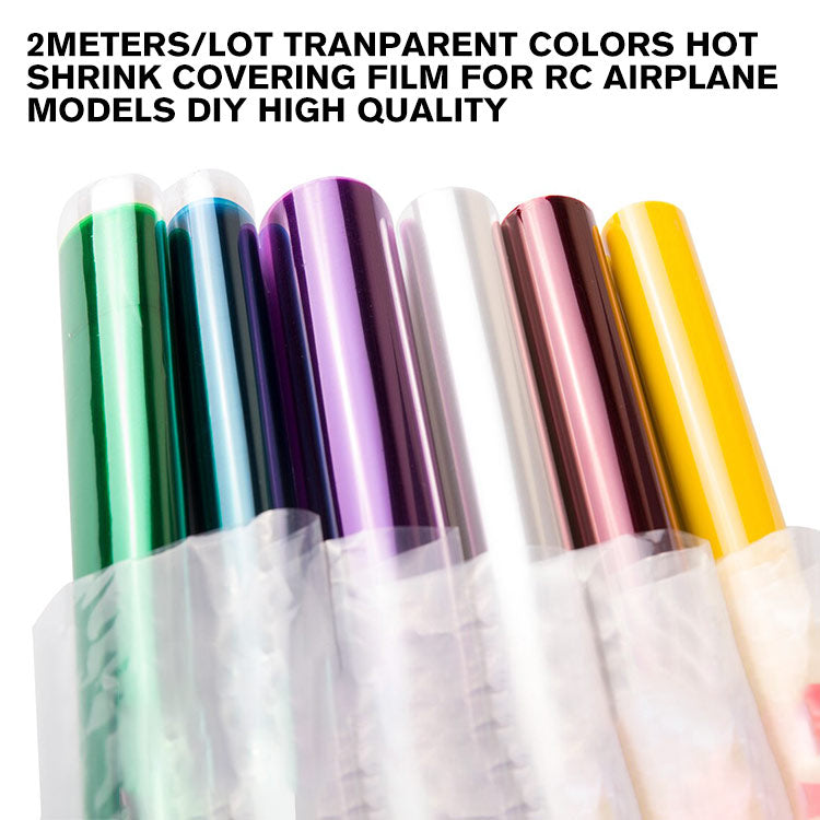2Meters/Lot Tranparent Colors Hot Shrink Covering Film For RC Airplane