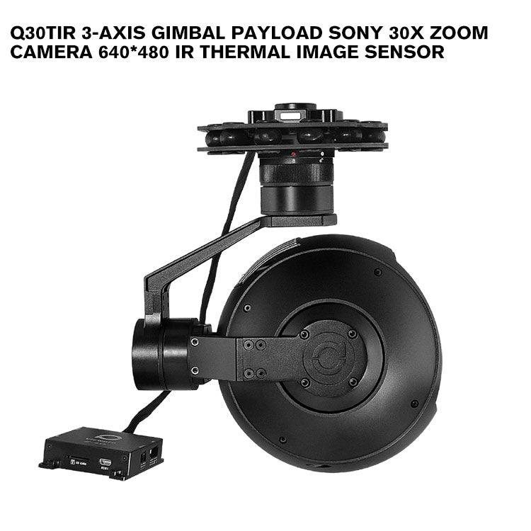 Q30TIR-1352 Powerful 3-axis Gimbal Camera 30x Optical Zoom SONY Camera and Dual IR Thermal Zoom Sensor Industrial Inspection/search/ firefighting gimbal