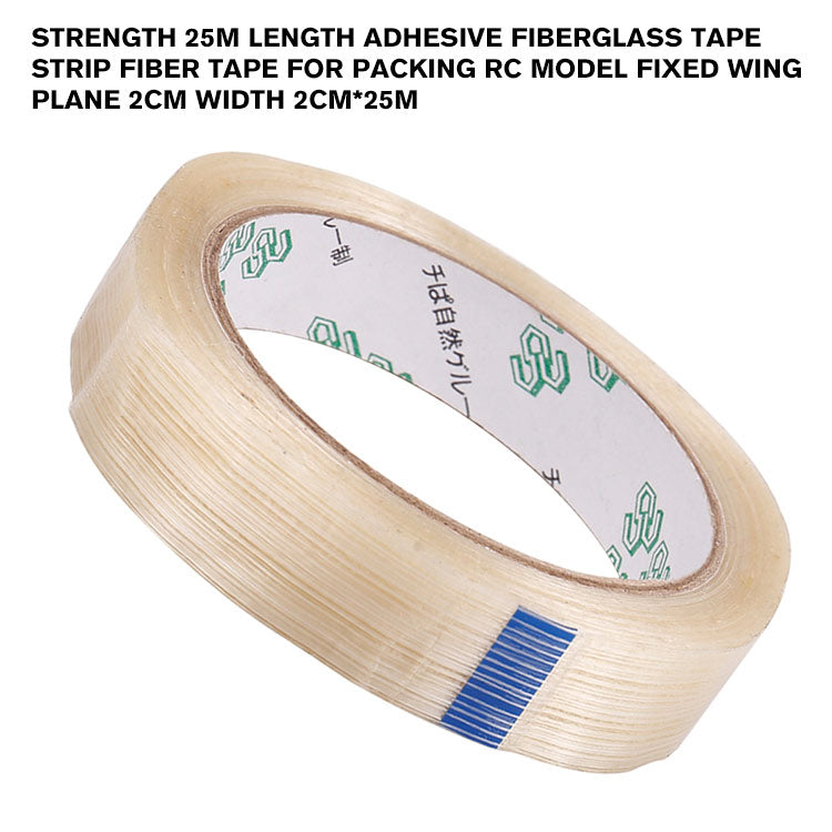 Strength 25m Length Adhesive Fiberglass Tape Strip Fiber Tape for Packing RC Model fixed wing plane 2cm Width 2cm*25m