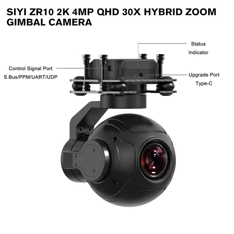 SIYI ZR10 2K 4MP QHD 30X Hybrid Zoom Gimbal Camera