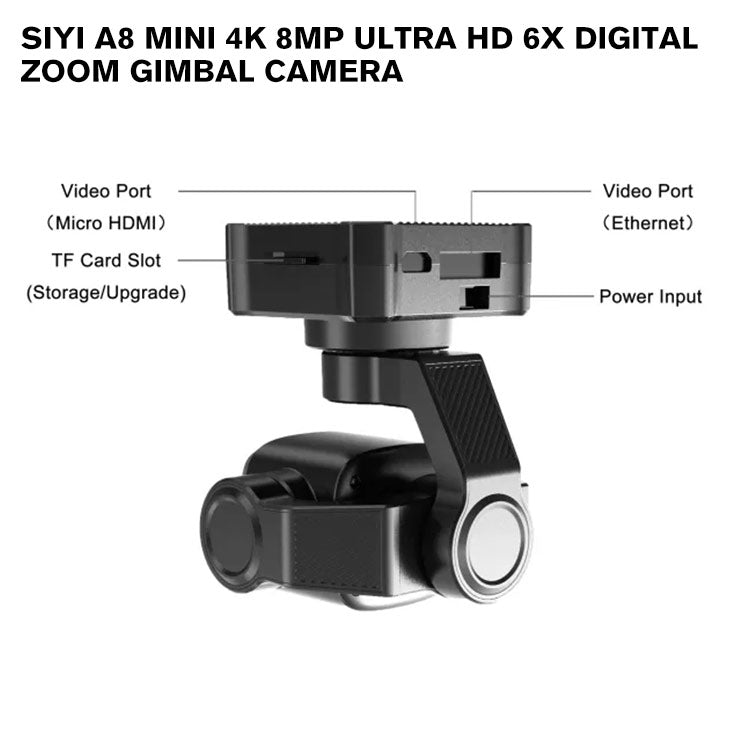SIYI A8 mini 4K 8MP Ultra HD 6X Digital Zoom Gimbal Camera