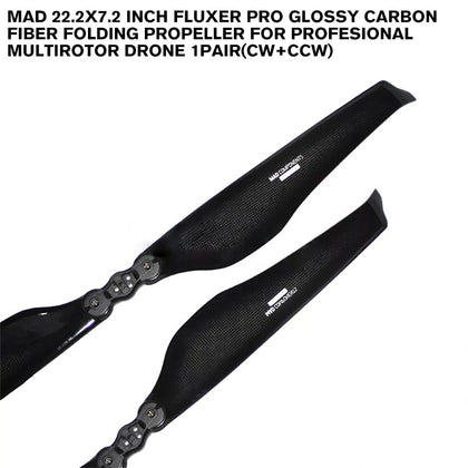 22.2x7.2 Inch FLUXER Pro Glossy Carbon Fiber Folding Propeller For Profesional Multirotor Drone 1pair(CW+CCW)