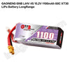 GAONENG GNB LiHV 4S 15.2V 1100mAh 60C XT30 LiPo Battery LongRange