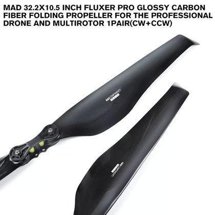 32.2x10.5 Inch FLUXER Pro Glossy Carbon Fiber Folding Propeller For The Professional Drone And Multirotor 1pair(CW+CCW)
