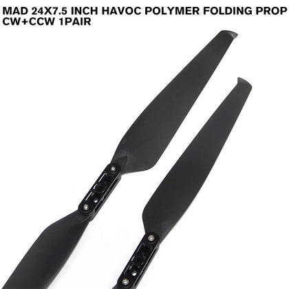 24x7.5 Inch HAVOC Polymer Folding Prop CW+CCW 1pair