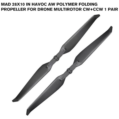 28x10 In HAVOC AW Polymer Folding Propeller For Drone Multirotor CW+CCW 1 Pair