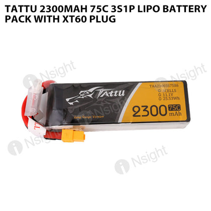 Tattu 2300mAh 3S 75C Lipo Battery Pack With XT60 Plug