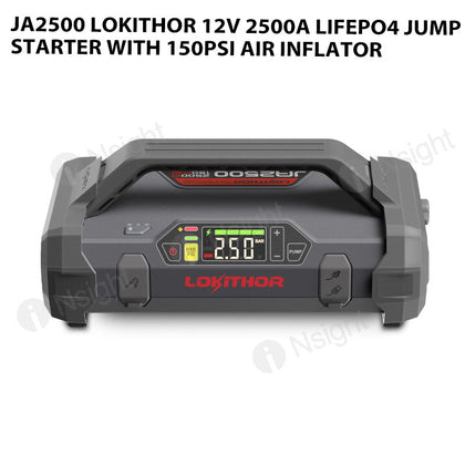 JA2500 Lokithor 12V 2500A LiFePO4 Jump Starter With 150PSI Air Inflator