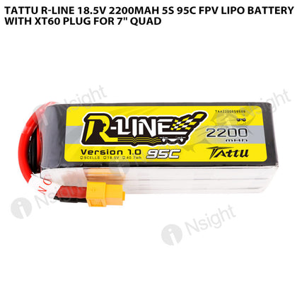 Tattu R-Line 18.5V 2200mah 5S 95C FPV Lipo Battery With XT60 Plug For 7