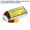 Tattu R-Line Version 4.0 1300mAh 14.8V 130C 4S1P Lipo Battery Pack With XT60 Plug