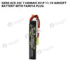 Gens Ace 25C 1100mAh 3S1P 11.1V Airsoft Battery With Tamiya Plug