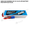 Gens Ace 5000mAh 5S 45C Lipo Battery Pack With EC5 Plug