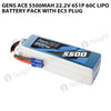 Gens Ace 5500mAh 22.2V 6S1P 60C Lipo Battery Pack With EC5 Plug