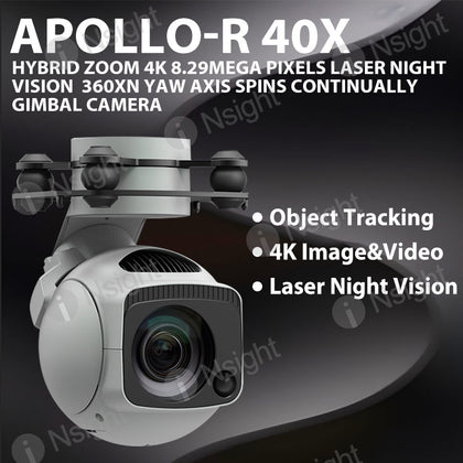 Apollo-R 40X Hybrid Zoom 4K 8.29Mega Pixels Laser Night Vision 360xN Yaw axis spins continually Gimbal Camera