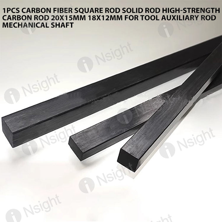 Square Handle Rod 1pcs Carbon fiber Square Rod Solid Rod High-Strength Carbon Rod 20x15m ...