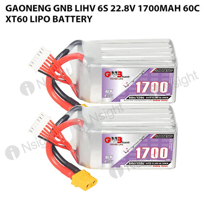 GAONENG GNB LiHV 6S 22.8V 1700mAh 60C XT60 LiPo Battery