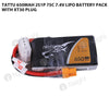 Tattu 650mAh 2S 75C 7.4V Lipo Battery Pack With XT30 Plug