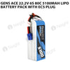 Gens Ace 22.2V 6S 80C 5100mah Lipo Battery Pack With EC5 Plug