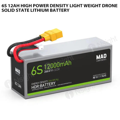 6S 12Ah High Power Density Light Weight Drone Solid State Lithium Battery