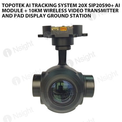 Topotek AIS20S90 AI Tracking system 20x SIP20S90+ AI Module + 10km wireless video transmitter and PAD display ground station