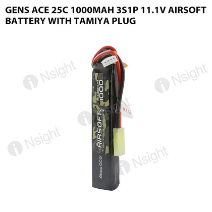 Gens Ace 25C 1000mAh 3S1P 11.1V Airsoft Battery With Tamiya Plug