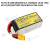 Tattu R-Line Version 4.0 1550mAh 14.8V 130C 4S1P Lipo Battery Pack With XT60 Plug
