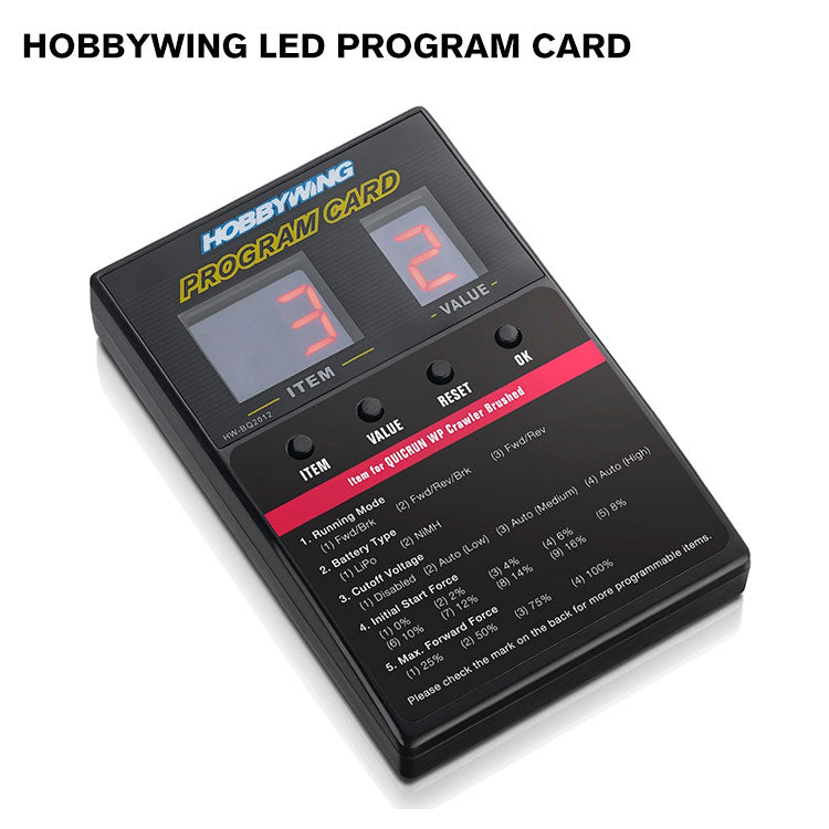 Program Card Forum Hobbywing LED Program Card – iNsightFPV