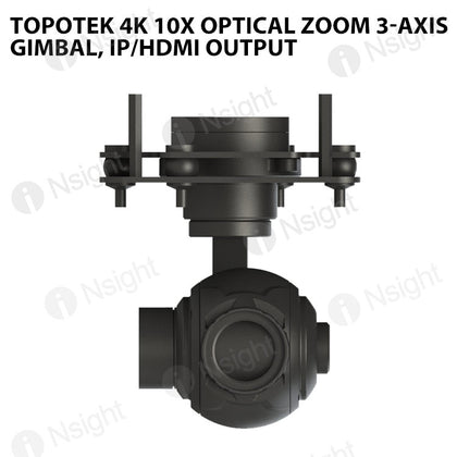 Topotek 4K 10X Optical zoom 3-Axis Gimbal, IP/HDMI output