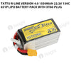 Tattu 1550mAh 6S 130C 22.2V R-Line Version 4.0 Lipo Battery Pack With XT60 Plug