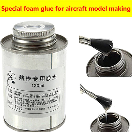 Quick Drying Foam Glue Model Airplane Special Glue Repair Foam Elastic Glue 120ml Iron Can With Brush Head For KT EPP EPS EPO