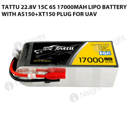 Tattu 22.8V 15C 6S 17000mAh LiPo Battery With AS150+XT150 Plug For UAV