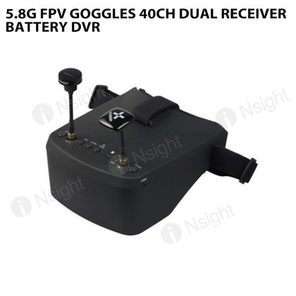 5.8G FPV Goggles 40CH Dual Receiver Battery DVR