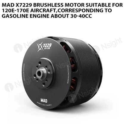 MAD X7229 brushless motor suitable for 120E-170E aircraft,corresponding to gasoline engine about 30-40CC