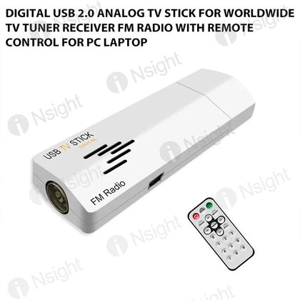 Digital USB 2.0 Analog TV Stick for Worldwide TV Tuner Receiver FM Radio with Remote Control for PC Laptop