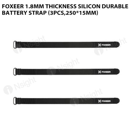 Foxeer 1.8mm Thickness Silicon Durable Battery Strap (3pcs,250*15mm)