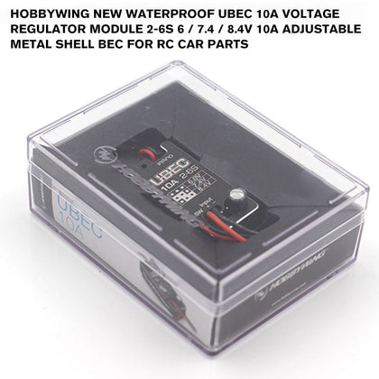 Hobbywing New Waterproof UBEC 10A Voltage Regulator Module 2-6S 6 / 7.4 / 8.4V 10A Adjustable Metal Shell BEC For RC Car Parts