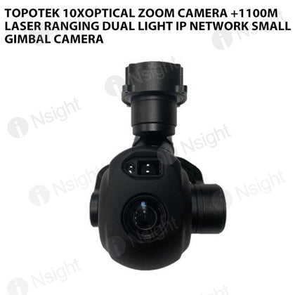 Topotek 10xOptical Zoom Camera +1100m Laser Ranging Dual Light IP network Small Gimbal Camera
