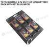 Tattu 800mAh 3.7V 25C 1S1P Lipo Battery Pack With JST Plug (6pcs)