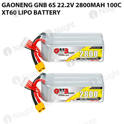 GAONENG GNB 6S 22.2V 2800mAh 100C XT60 LiPo Battery