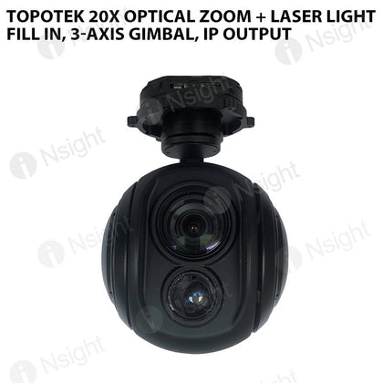 Topotek 20x Optical zoom + Laser light fill in, 3-Axis gimbal, IP output