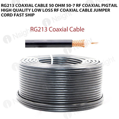 RG213 Coaxial Cable 50 ohm 50-7 RF Coaxial Pigtail High Quality Low Loss RF Coaxial Cable Jumper Cord Fast Ship