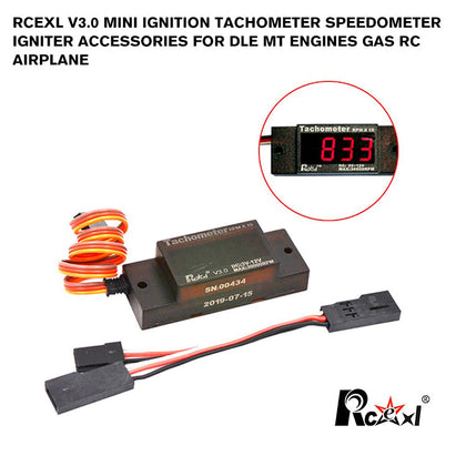 Rcexl V3.0 Mini Ignition Tachometer Speedometer Igniter Accessories for DLE MT Engines Gas RC Airplane