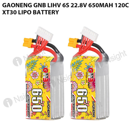 GAONENG GNB LiHV 6S 22.8V 650mAh 120C XT30 LiPo Battery